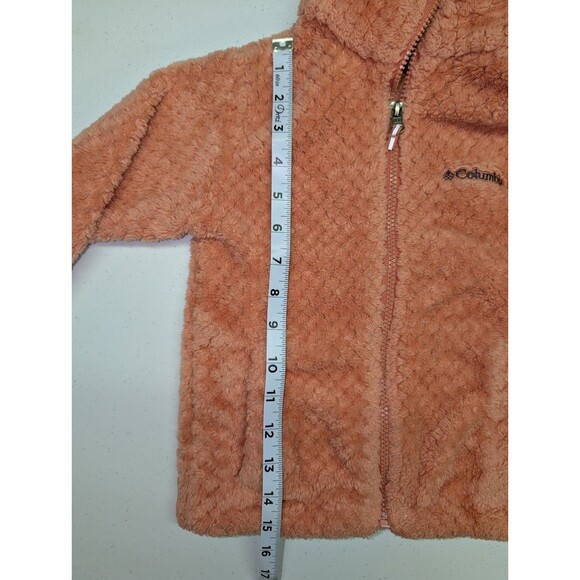 Columbia Fleece Fireside Jacket Girl's Size XS (6X) Coral Full Zip Camping Cute - Picture 8 of 8